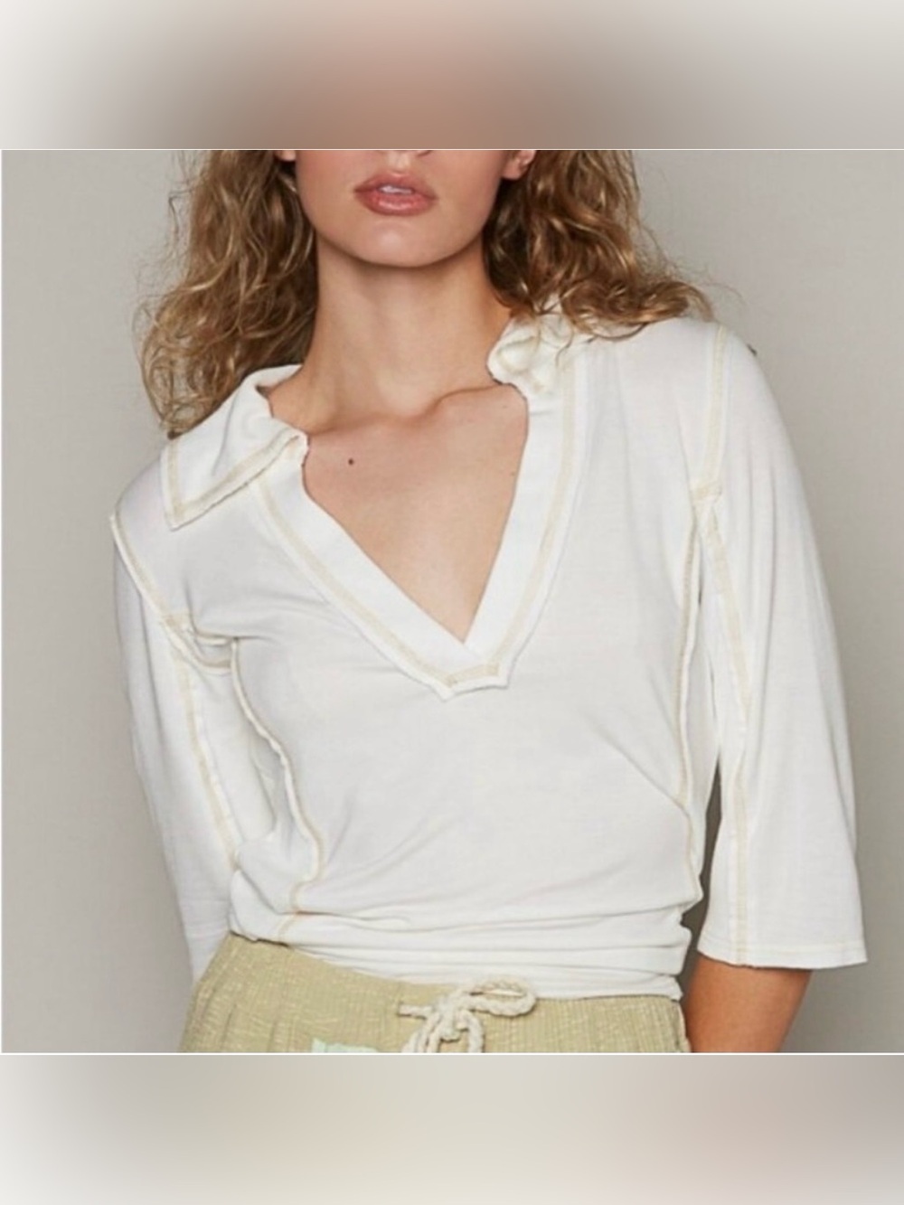 NWOT POL Ribbed Top Size Large